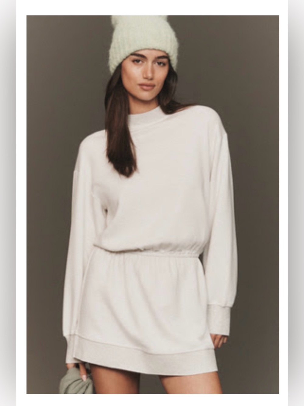 NWT Daily Practice Anthropologie Heather Mini Dress Soft! Mock Neck Sweatshirt